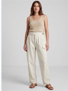 Banana Republic Cream Utility Pants – Size 6 Petite / High-waist Wide-leg pants